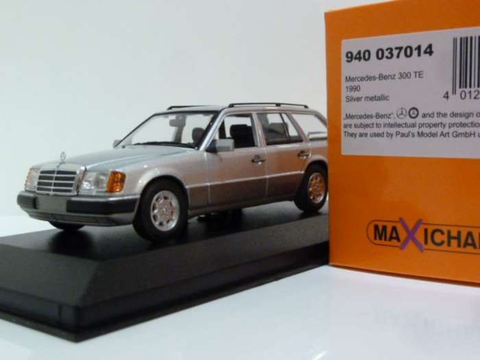 Mercedes-Benz 300TE (S124) silver 1990 1/43 Maxichamps NEW+boxed #6186 instant wheels