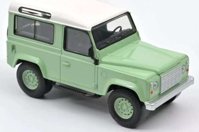 Land Rover Defender swb 1995 lt.green+white 1/43 Norev-jet-car NEW+boxed #6197 instant wheels