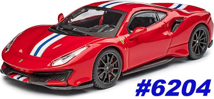Ferrrari 488 Pista 2025 red 1/43 NEW+boxed Bburago #6204 instant wheels