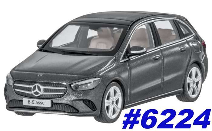 Mercedes-Benz B-class (W247) 2018 Mountain Grey-metallic 1:43 Herpa NEW+boxed #6224 instant wheels