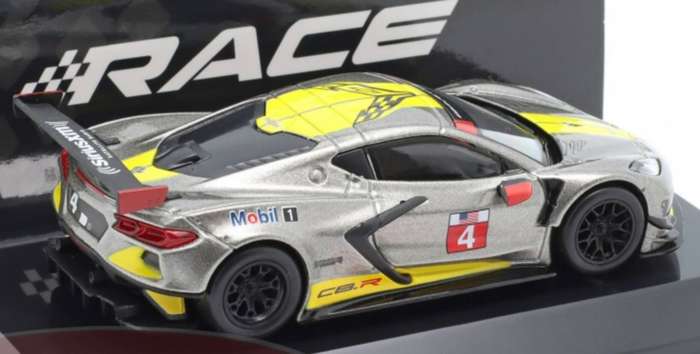 Chevrolet Corvette C8.R Presntatn Car 2020 silver/yellow 1:43 Bburago NEW+boxed #6229 instant wheels