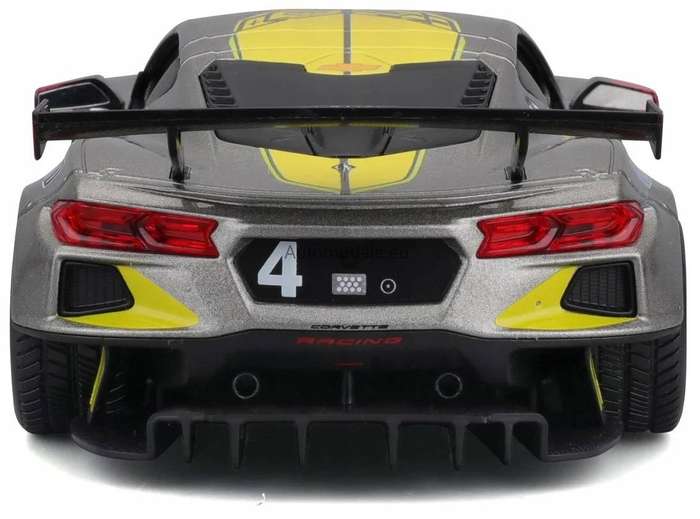 Chevrolet Corvette C8.R Presntatn Car 2020 silver/yellow 1:43 Bburago NEW+boxed #6229 instant wheels