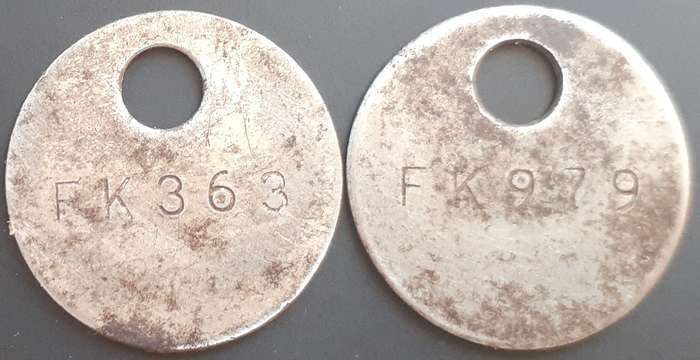 Dogtags x 2 - UK - Vintage