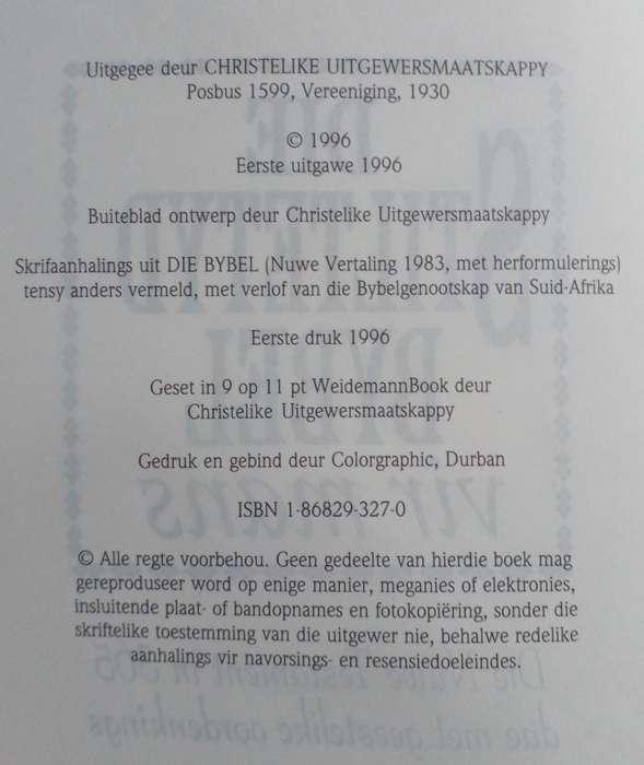 Bible - Die Stilte Tyd Bybel Vir Mans - 1996 - 1st ed