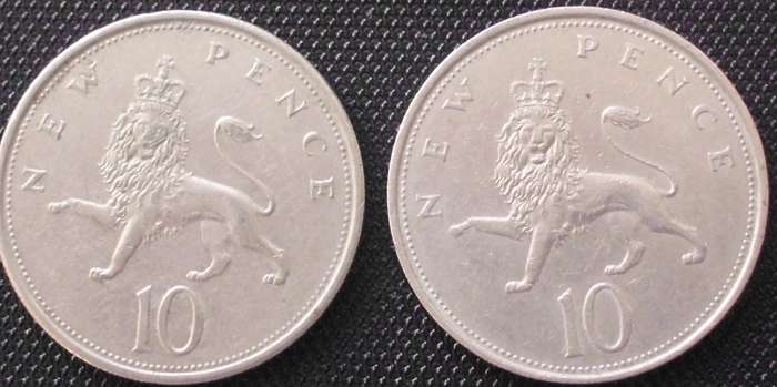 Coin - UK - 10 Pence x 2 - 1970/1973