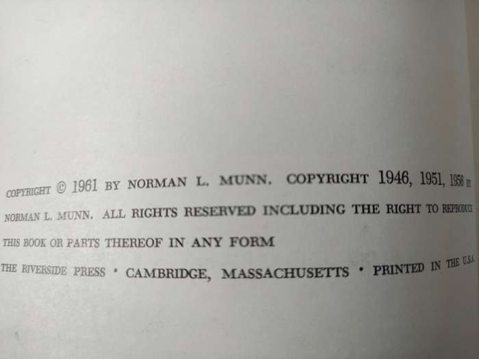 Psychology by Munn: 4th Edition: 1961