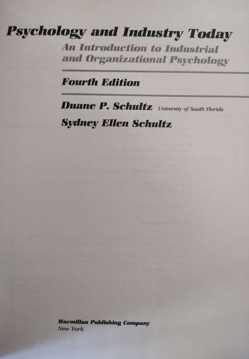 Psychology and Industry today by Schultz & Schultz: Good condition