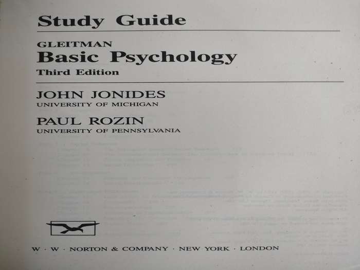 Gleitman Basic Psychology by Jonides and Rozin: 3rd Edition