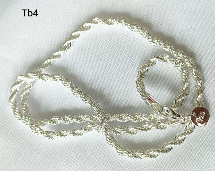 Silver rope necklace - 925 stamp - length - 45 cm