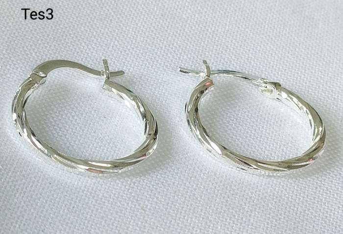 Silver earrings - s925 stamp - French style hoops