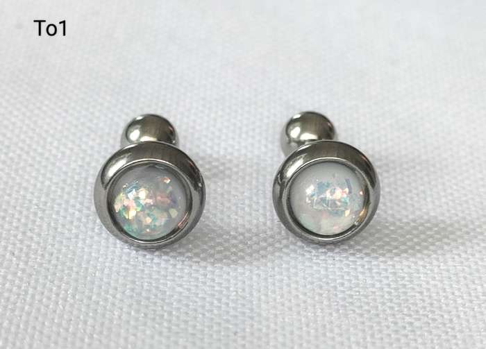 Opal earrings -lab created- studs