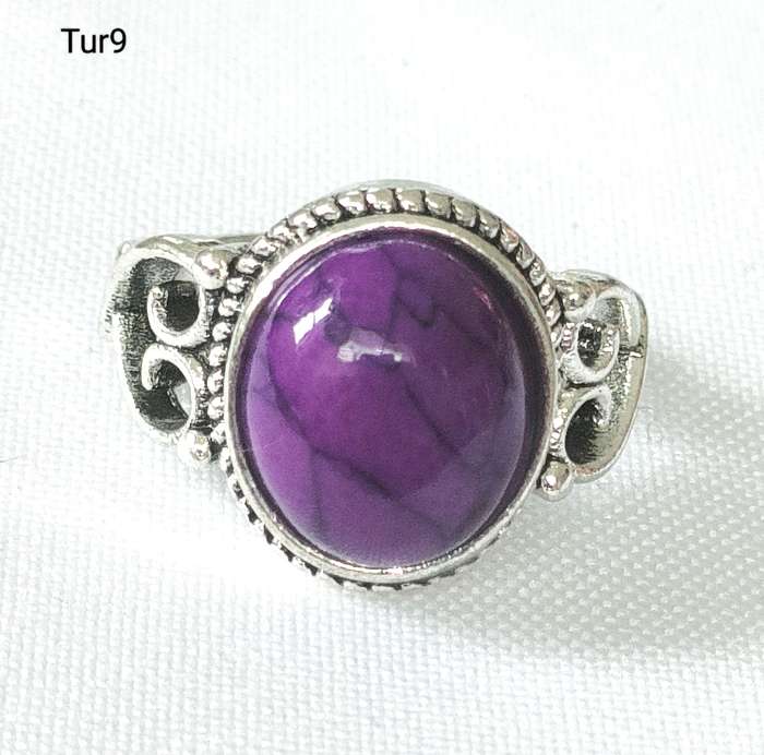 Dress ring -lab created turquoise stone - size US 7