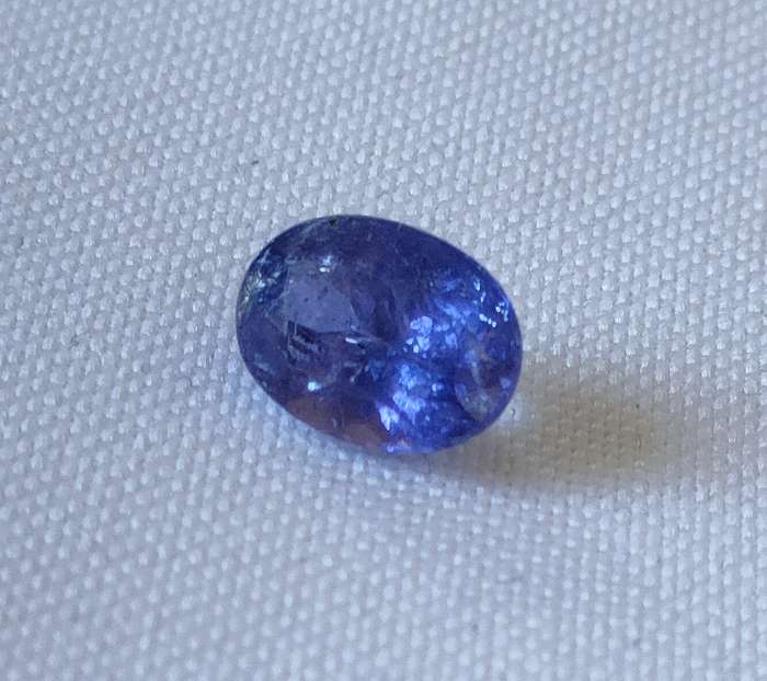 Tanzanite gemstone - naturally mined oval cut stone - large, top colour and good clarity