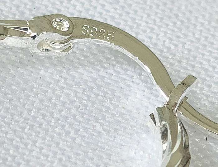 Silver earrings - s925 stamp - French style hoops