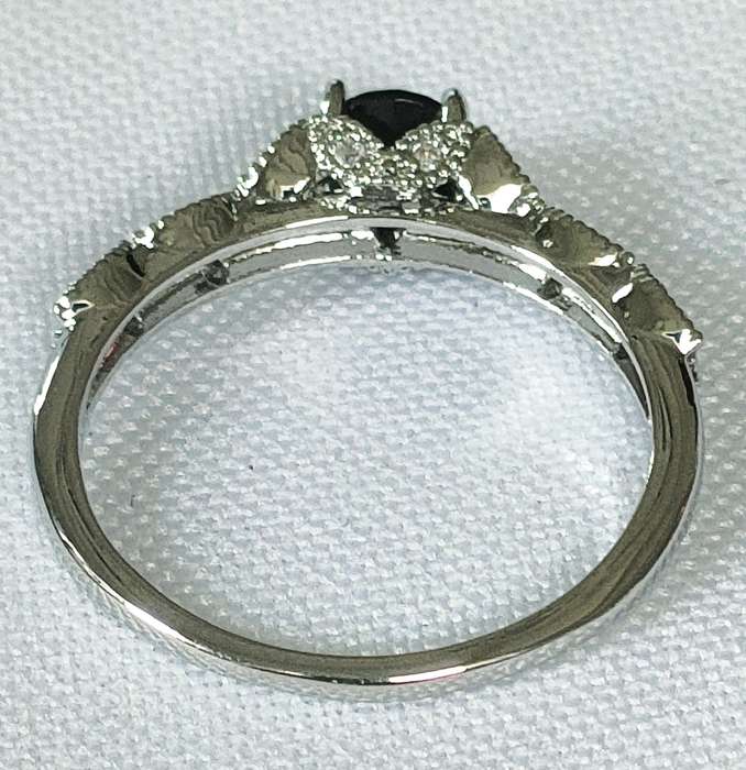 Dress ring - multiple lab-created blue and white stones - size US 7