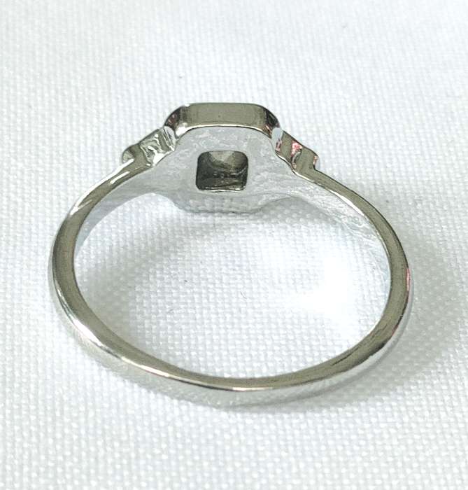 Dress ring -lab created citrine colour and clear stones- size US 7