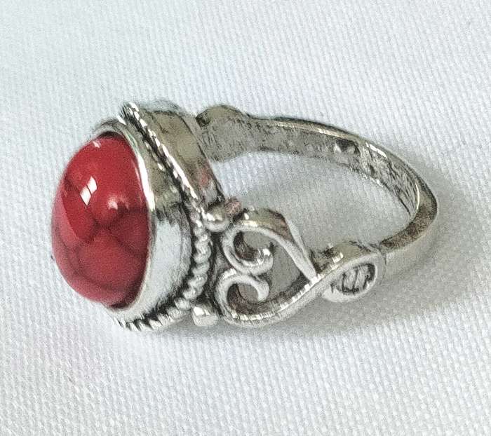Dress ring -lab created Turquoise stone - size US 8