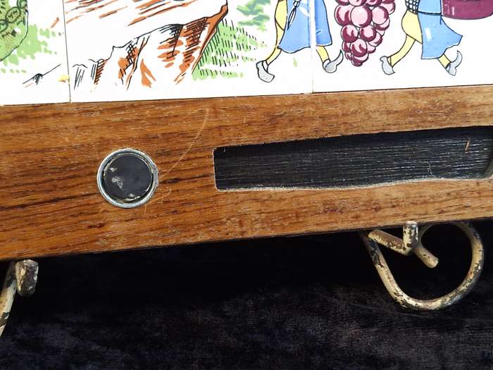 Vintage Cheese Board with Magnetic Knife Holder and Knife.