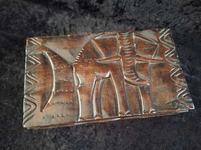 Vintage Wooden Hand Made Jewlery Box - A.
