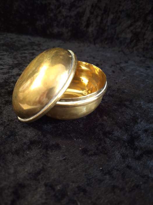 19th Century Antique Brass Trinket Box.