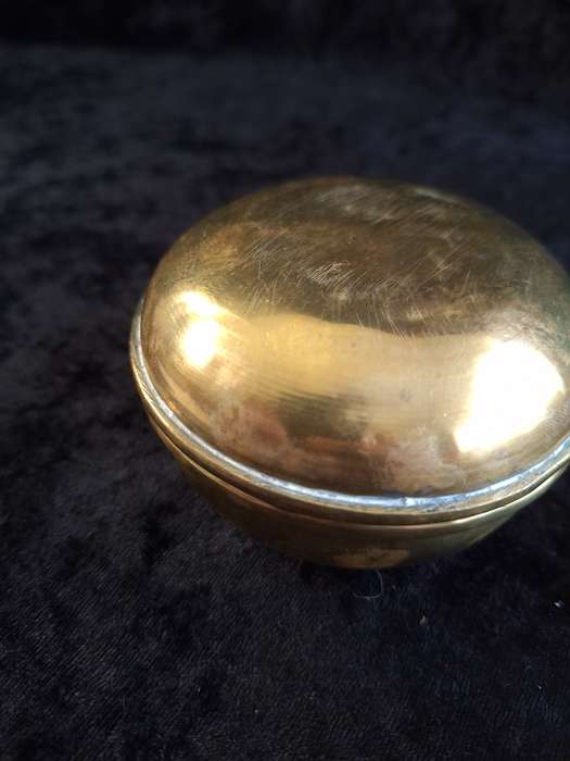 19th Century Antique Brass Trinket Box.