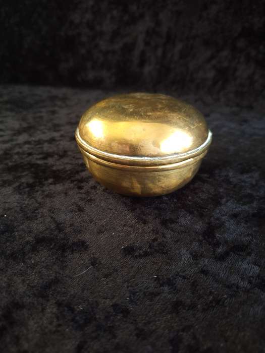19th Century Antique Brass Trinket Box.