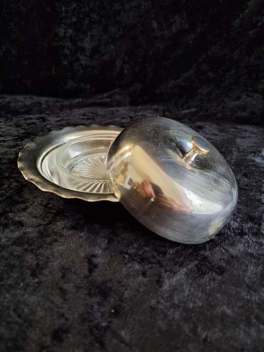 Silver Plated Butter Dish with Glass insert.