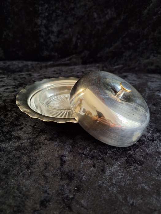 Silver Plated Butter Dish with Glass insert.