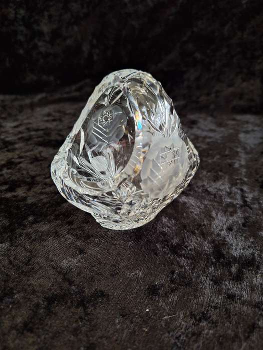 Vintage Rose cut Crystal Basket.