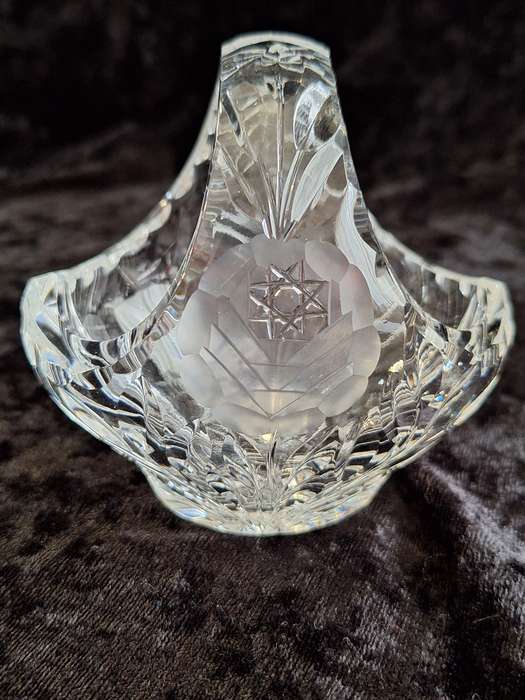 Vintage Rose cut Crystal Basket.