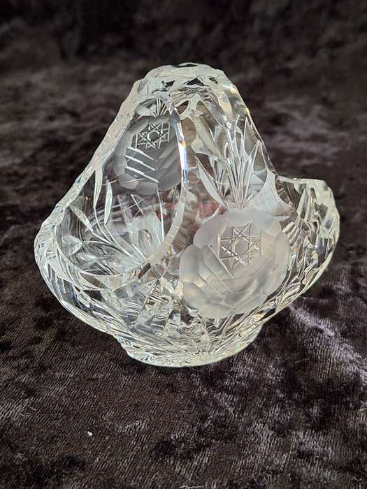 Vintage Rose cut Crystal Basket.