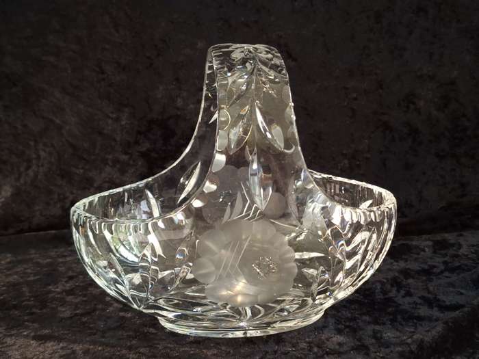 Vintage Rose cut Crystal Basket - Large.