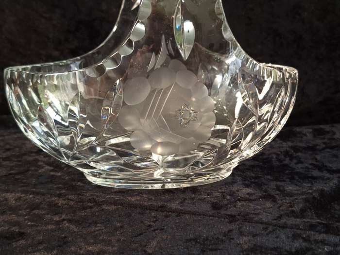 Vintage Rose cut Crystal Basket - Large.
