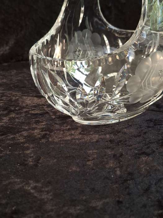 Vintage Rose cut Crystal Basket - Large.