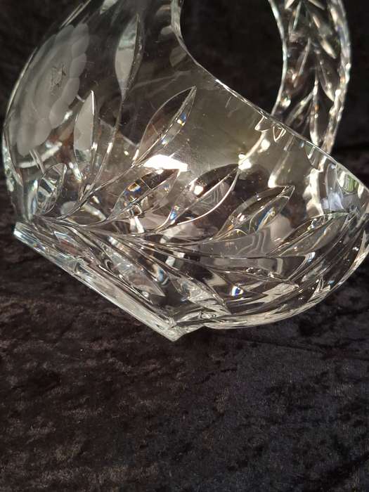 Vintage Rose cut Crystal Basket - Large.