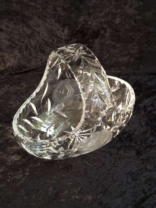 Vintage Rose cut Crystal Basket - Large.