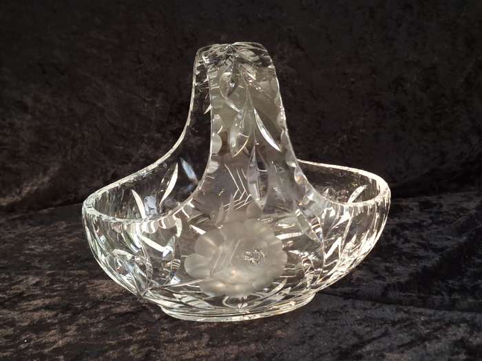 Vintage Rose cut Crystal Basket - Large.