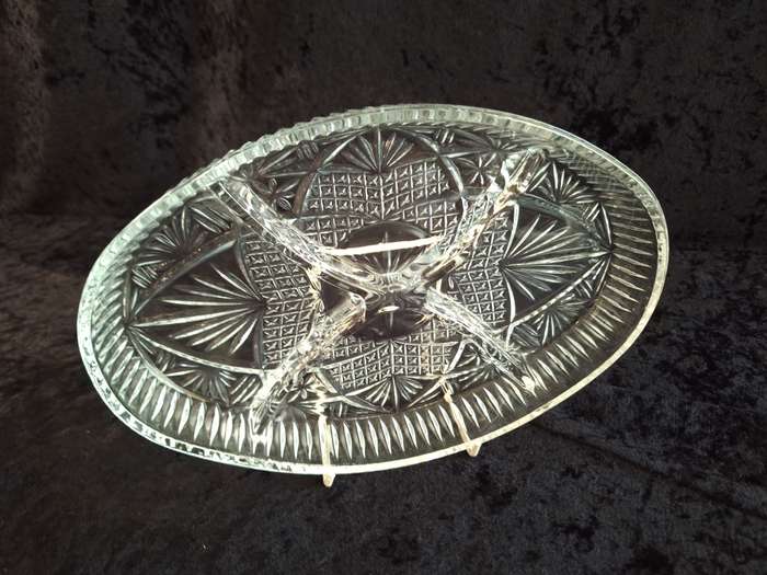 Vintage Pressed Glass Snack Dish.