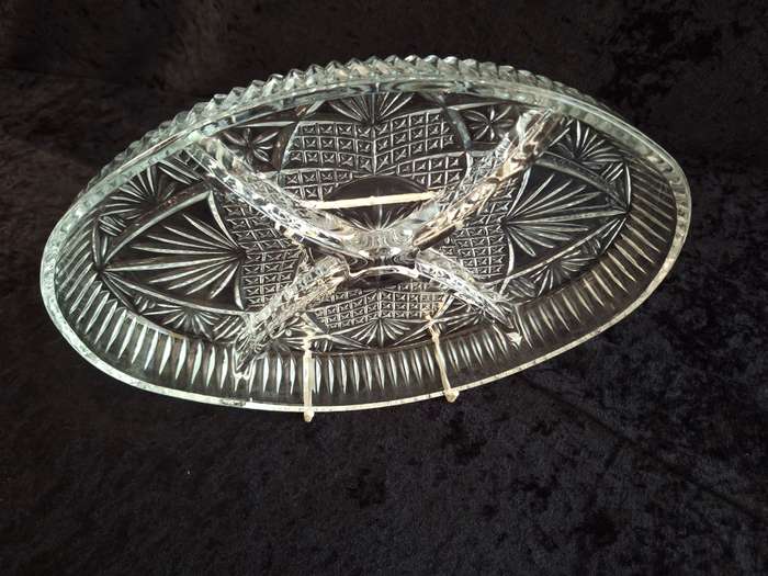 Vintage Pressed Glass Snack Dish.