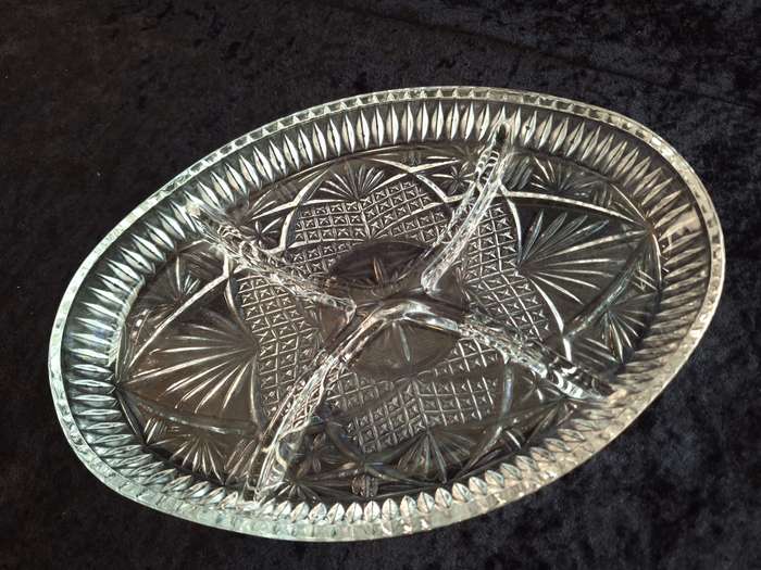 Vintage Pressed Glass Snack Dish.