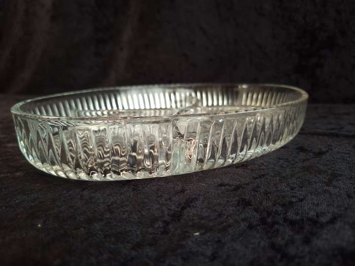 Vintage Pressed Glass Snack Dish.