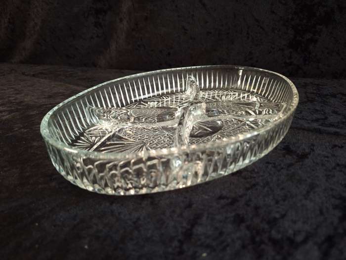 Vintage Pressed Glass Snack Dish.