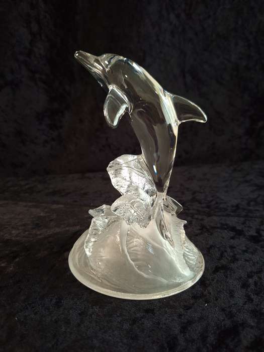 Vintage Cristal D' Arques Dolphin Figurine Paperweight.