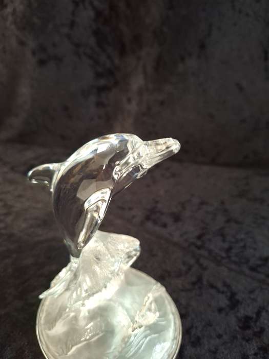 Vintage Cristal D' Arques Dolphin Figurine Paperweight.