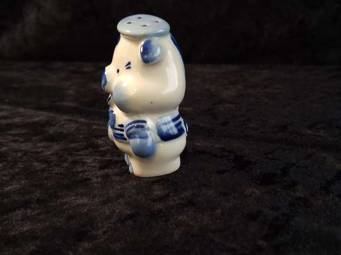 Vintage Blue & White Hand Painted Saltshaker