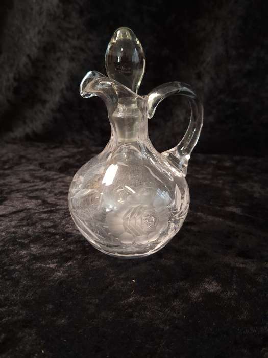 Vintage Rose Cut Crystal Pitcher.
