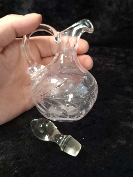 Vintage Rose Cut Crystal Pitcher.