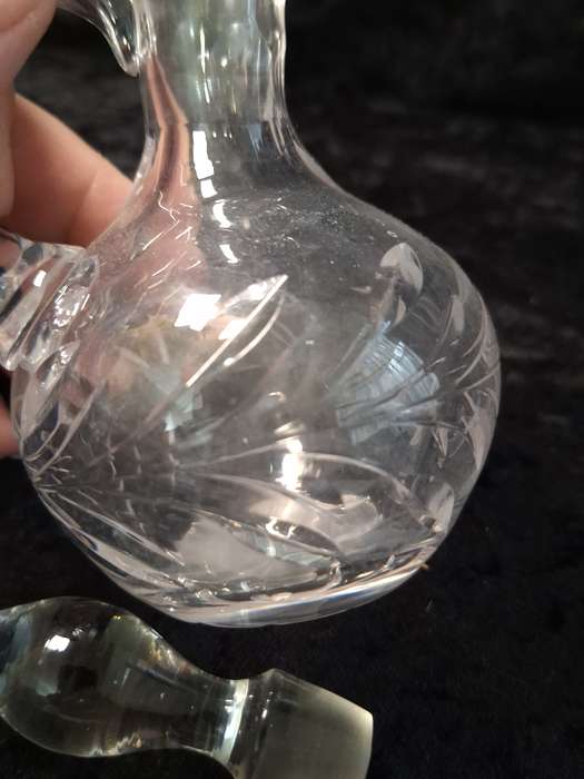 Vintage Rose Cut Crystal Pitcher.