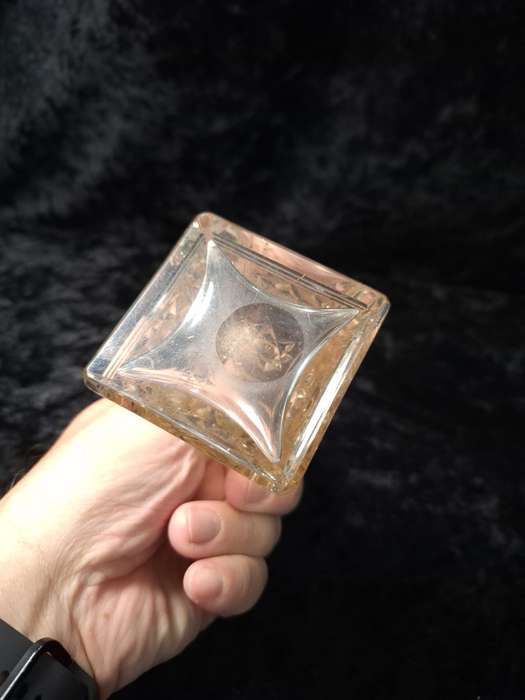 Vintage 1930's Cut Glass Scent Bottle with Silver Sleeve. (Some Damage)
