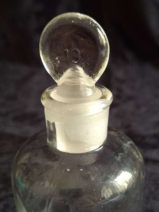 Vintage Clear Chemistry Lab Glass Bottle.